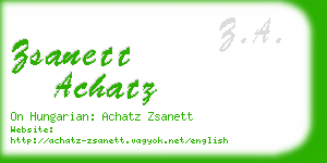 zsanett achatz business card